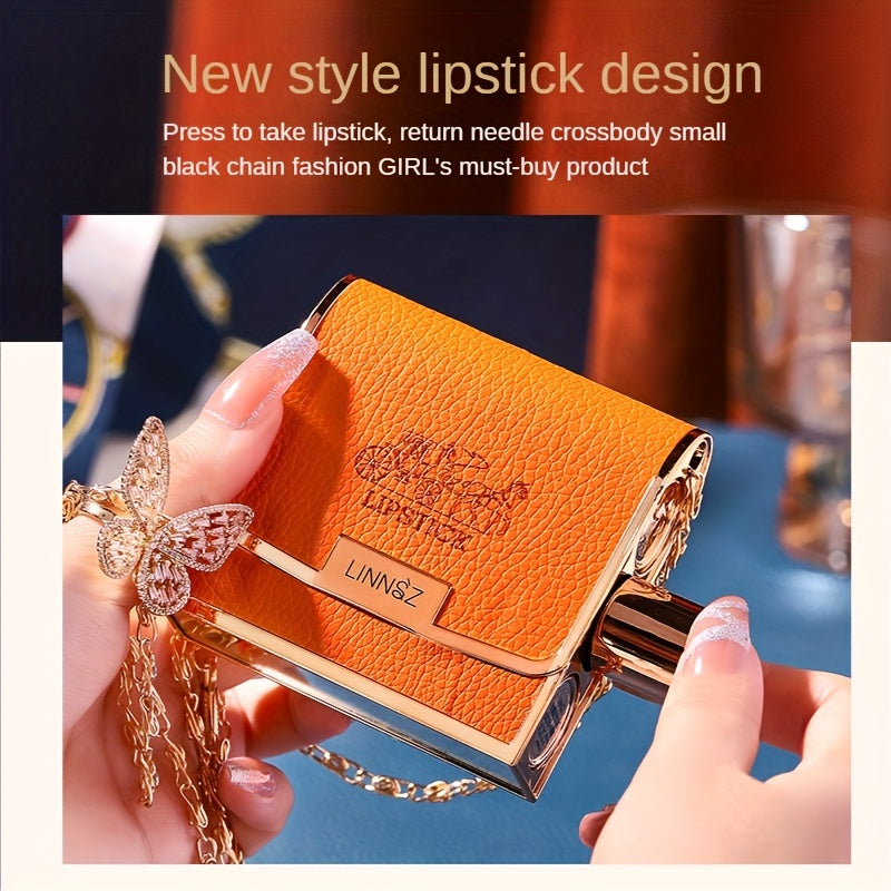 Moisturizing Lip Balm & Matte Lipstick Set in Leather Bag - Festive Gift