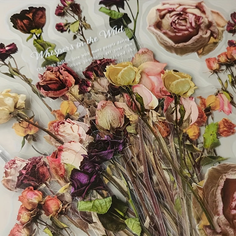 40pcs Flower Notebook Journal Decorative Stickers Scrapbook Labels