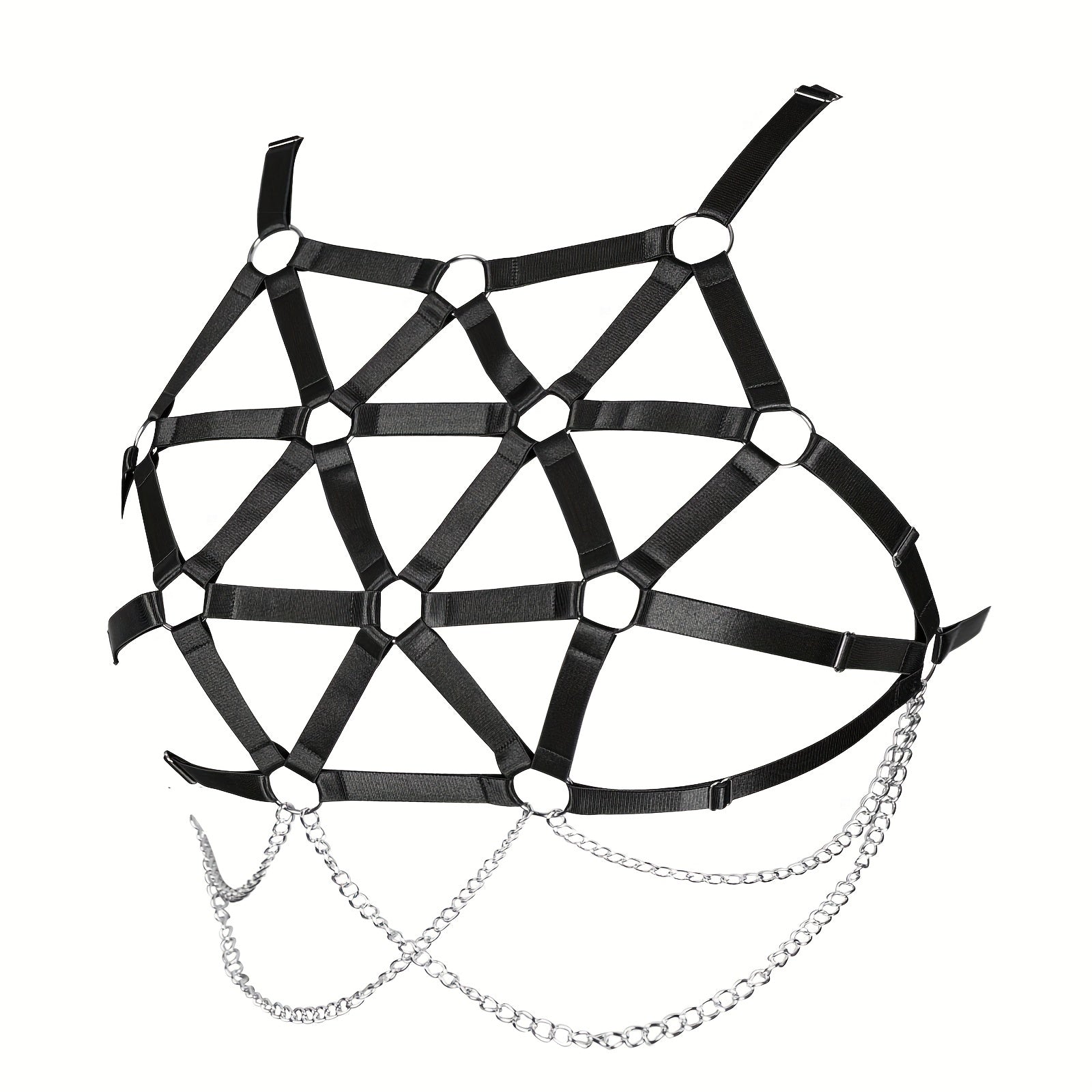 Geometric Hollow Out Harness Bra Gothic Chain Suspenders