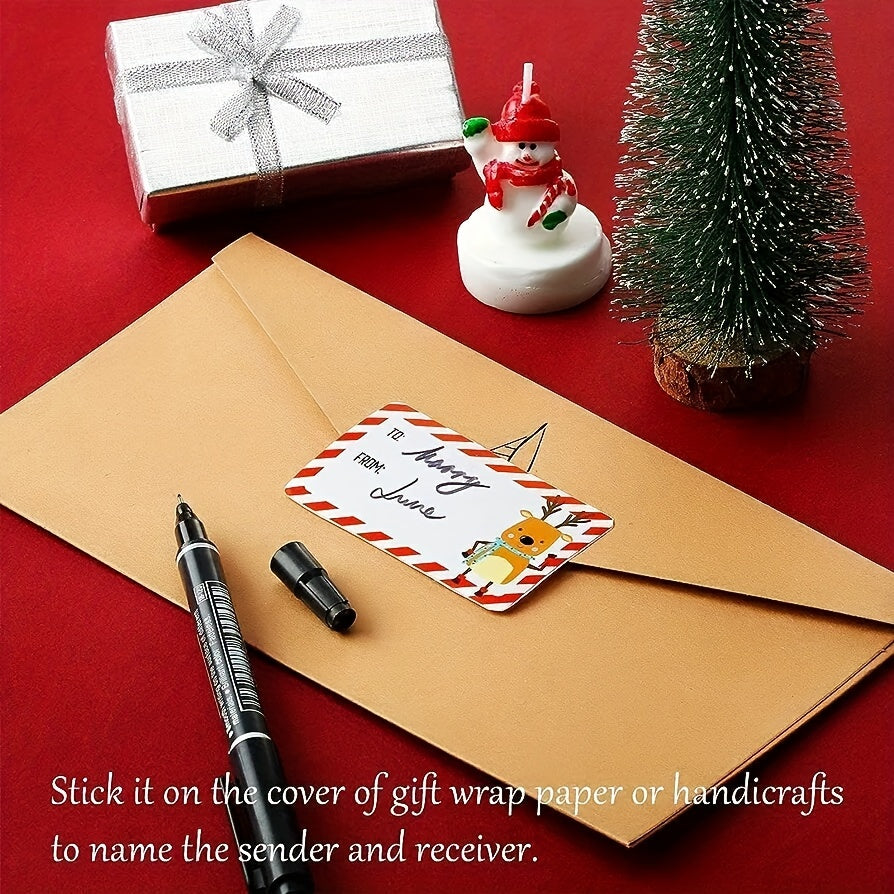 500pcs Santa Claus Stickers Self Adhesive Christmas Tags