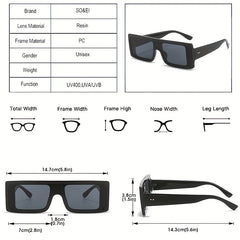 Y2K Rectangle Sunglasses Summer Candy UV400 Sun Shades