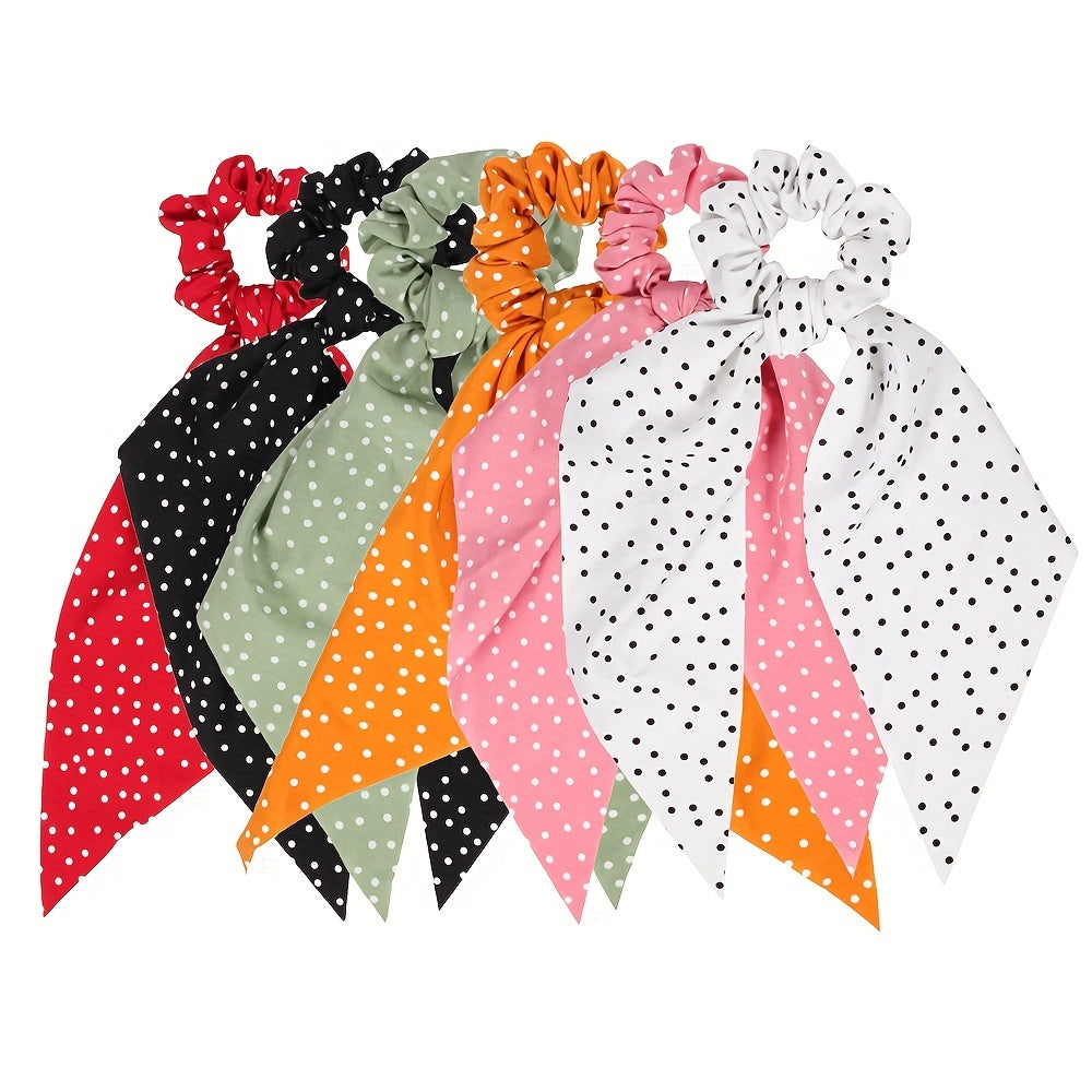 Boho Polka Dot Pattern Scarf Scrunchies Hair Tie Hair Rope Hair Scarves