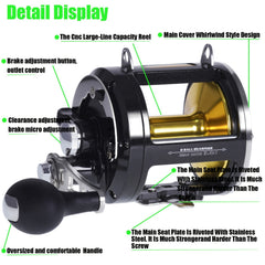 SAMOLLA Aluminum Alloy Fishing Reel Drag 30kg 66 14lb 3 4 1 Gear Ratio