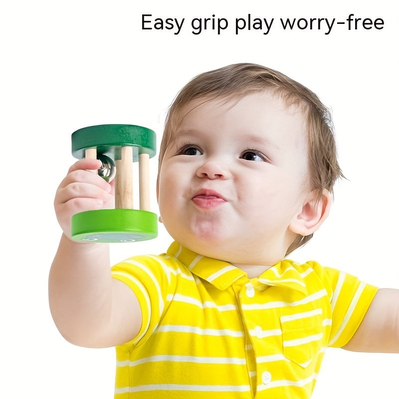 Wooden Kids' Early Education Hand Rocking Cage Bell Toy, 1-3 Years