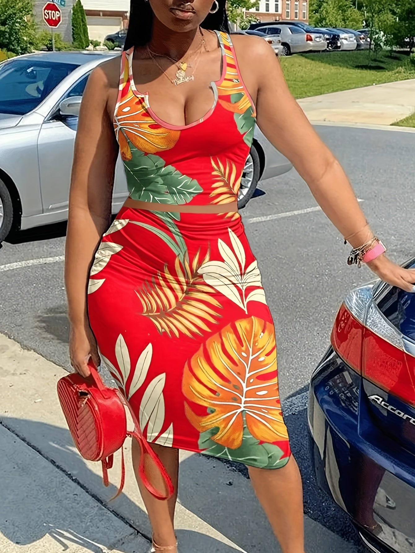  Tie Dye Tank Top & Skirt Set
