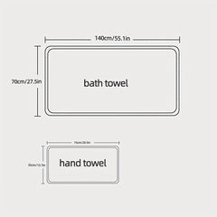 2pcs Star Pattern Bath and Hand Towel Set Absorbent Coral Fleece Towels