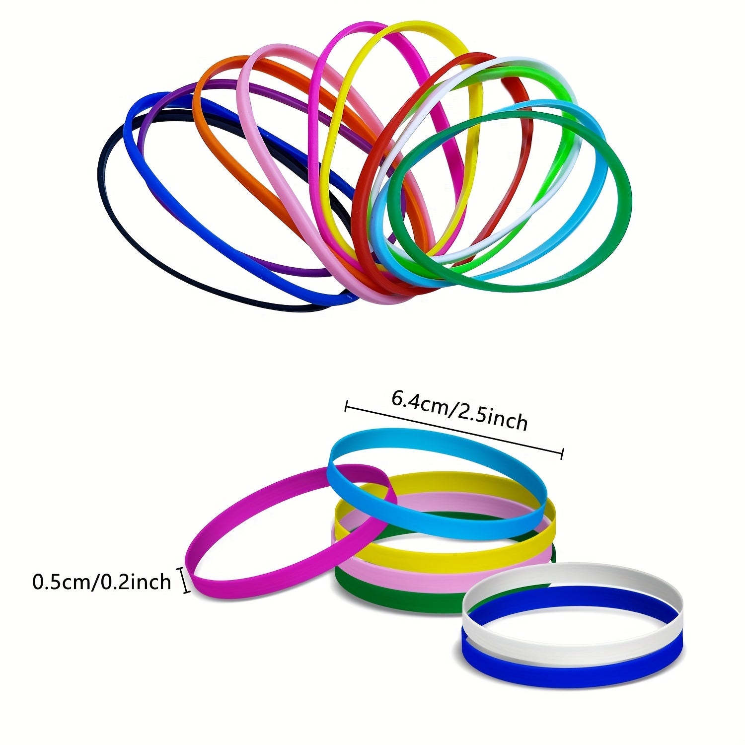 120pcs Silicone Rubber Bracelets for Kids Party Supplies