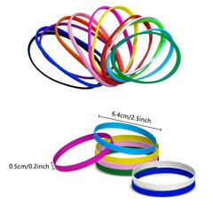 120pcs Silicone Rubber Bracelets for Kids Party Supplies