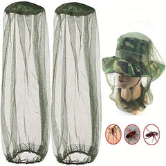 2 Packs Green Mosquito Head Net Mesh Face Protector with Fine Holes