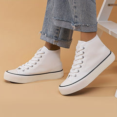 High Top Chunky Canvas Sneakers Lace Up Heighten