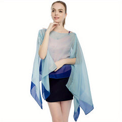 Gradient Chiffon Large Shawl Boho Loose Pullover Shawl