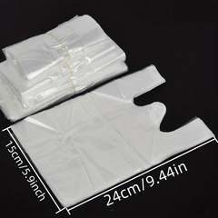 100/200 Pcs Transparent Plastic Bags for Grocery Store Shopping