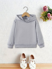 Kids Solid Hooded Sweatshirt, Comfortable & Versatile