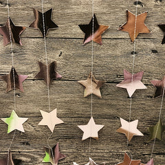 4M Rose & Silvery Golden Star Pull Flag Streamer, Bright Face Pull F