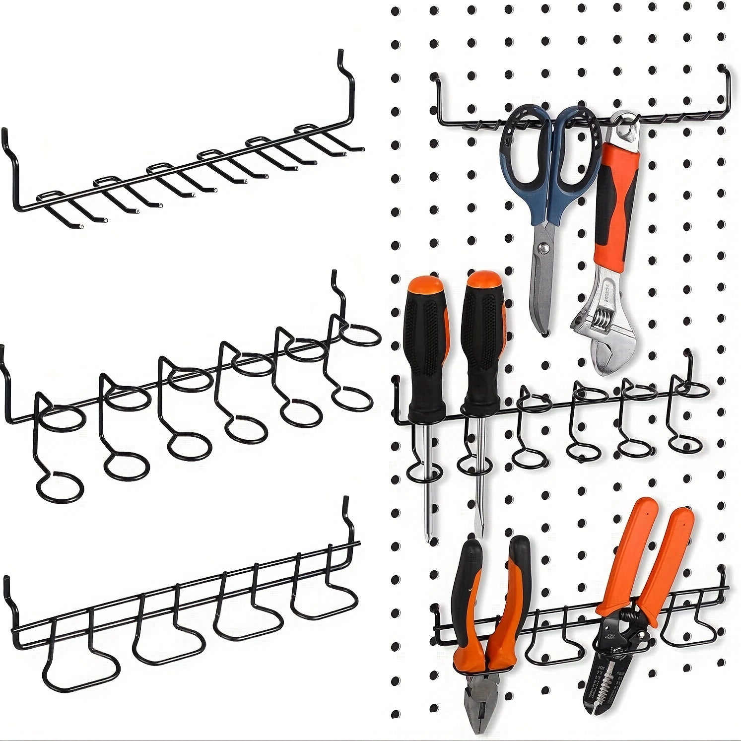 6pcs Screwdriver Storage Rack For Hole Plate, Small and Medium Tool Storage Ra