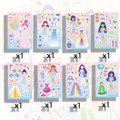 Princess Dress Up & Face Changing Sticker Set - Educational Puzzle