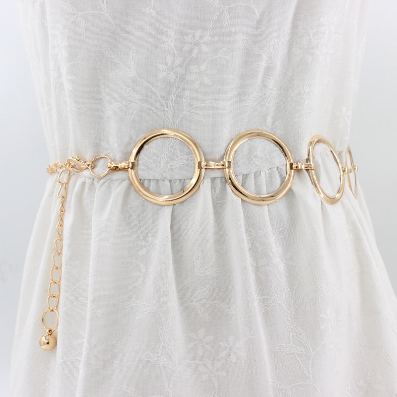 Women's Metal Belt Dress Decorative Belt Slim Waist Ring Chain