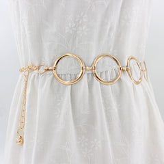 Women's Metal Belt Dress Decorative Belt Slim Waist Ring Chain