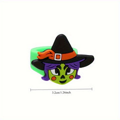 18pcs Halloween Party Rings Plastic Rings with 6 Unique Designs