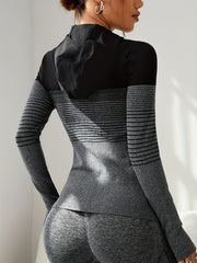Striped Pattern Casual Sports Jacket Sweatshirts Coat
