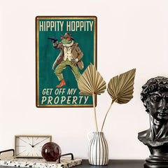 Funny Frog Garden Decoration Tin Metal Sign No Trespassing