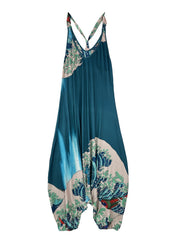  Painting Print V Neck Jumpsuit