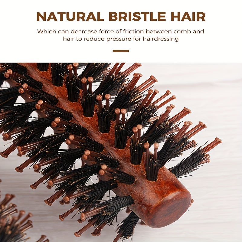 Boar Bristle Hair Brush Comb Round for Curly Hair