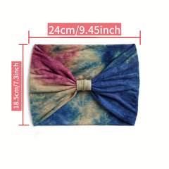 Tie Dye Wide Brim Head Band Elastic Headband Sweet Ladies Headscarf