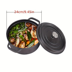Cast Iron Casserole Dutch Oven Grill Pan Soup Pot With Lid