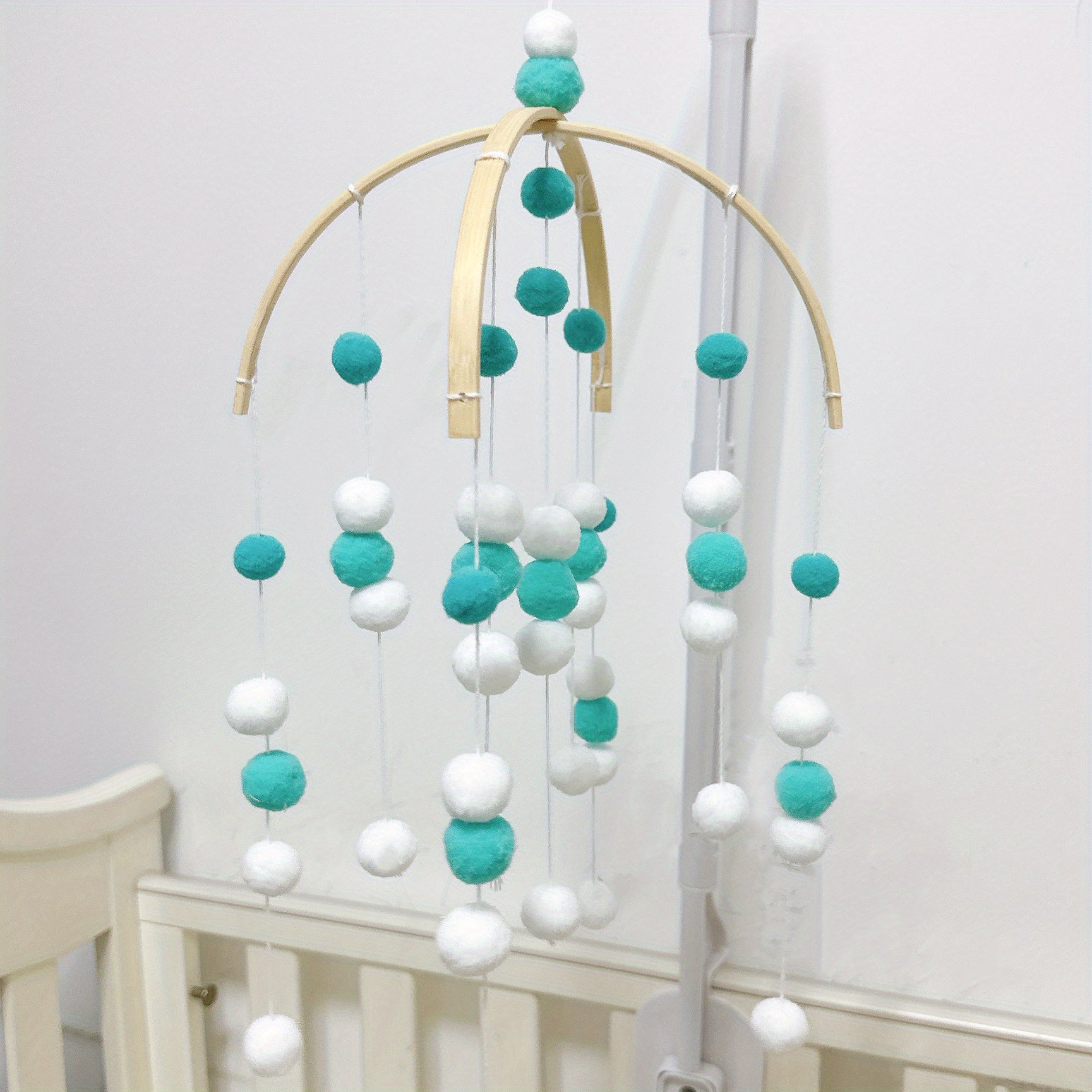 Baby Pomm Pomm Ball Mobile Phone Baby Mobile Felt Ball Bed Bell