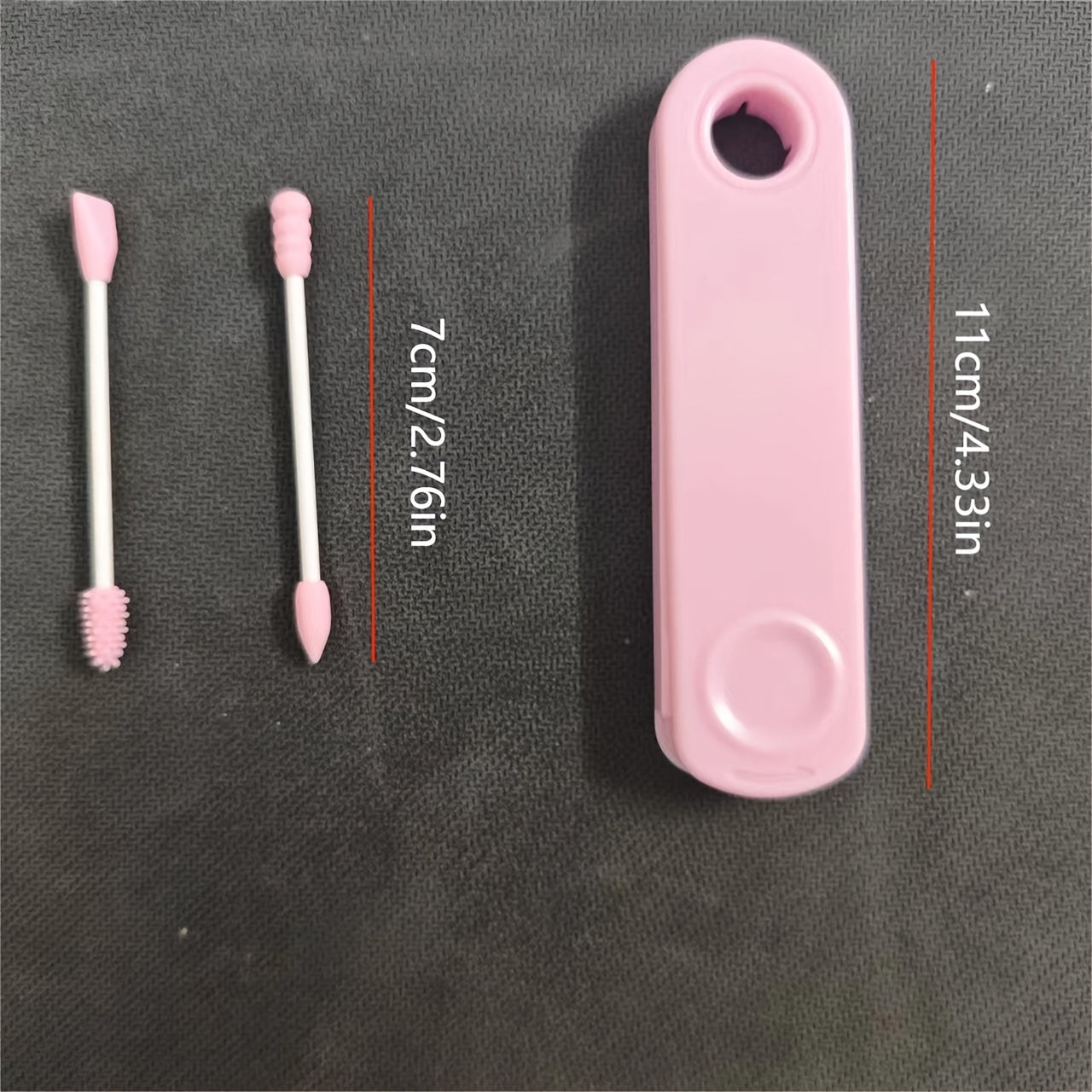 Silicone Cotton Swab Double Tip With Case for Cleaning & Makeup