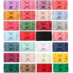 Baby Girls Stretch Solid Bow Nylon Headband