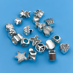 20pcs Mixed Metal Connectors Spacer Beads Tube Charms DIY Jewelry Making