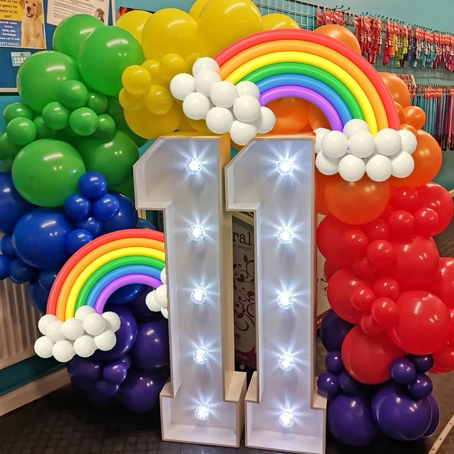Rainbow Balloons Garland Kit 24pcs and 80pcs Latex Balloons with Pump