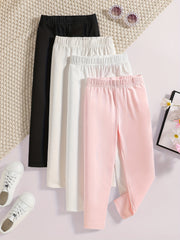 4pcs Girl's Comfort Fit Legging Pants Set