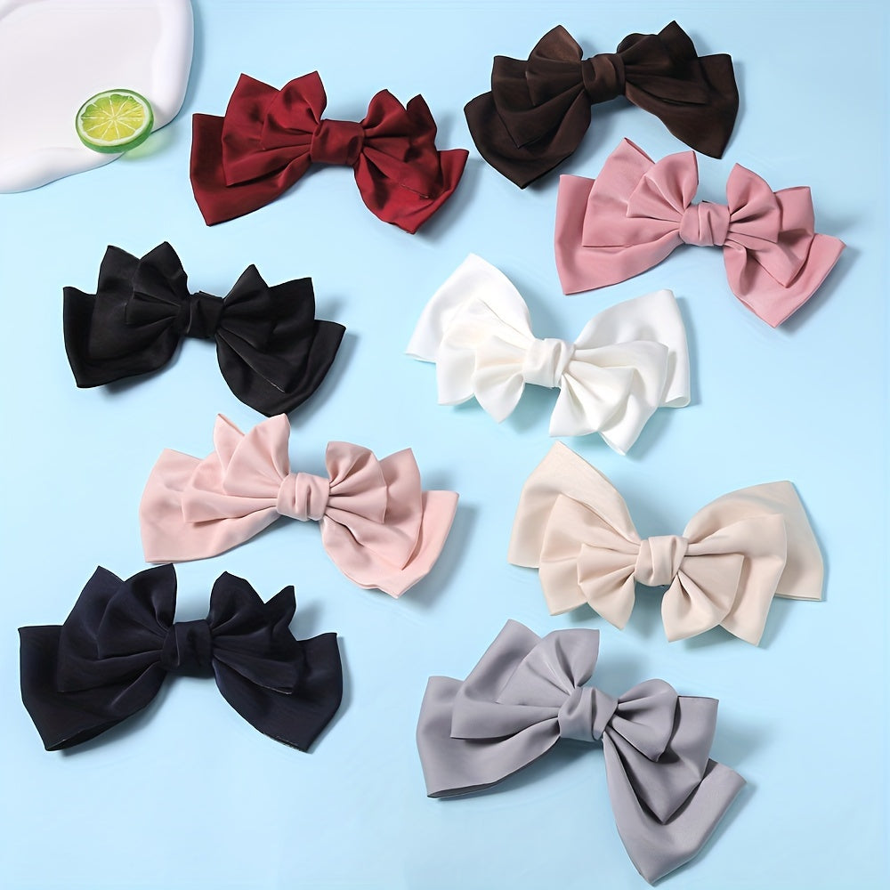 Large Bow Barrette French Hair Clip For Women Girls