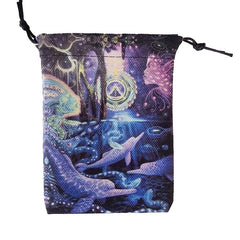 Double Sided Printed Flannel Tarot Oracle Storage Bag Gift Drawstring Bag