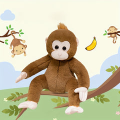 Soft Plush Monkey Toy Brown Cartoon Monkey Doll with Eyes & Limbs