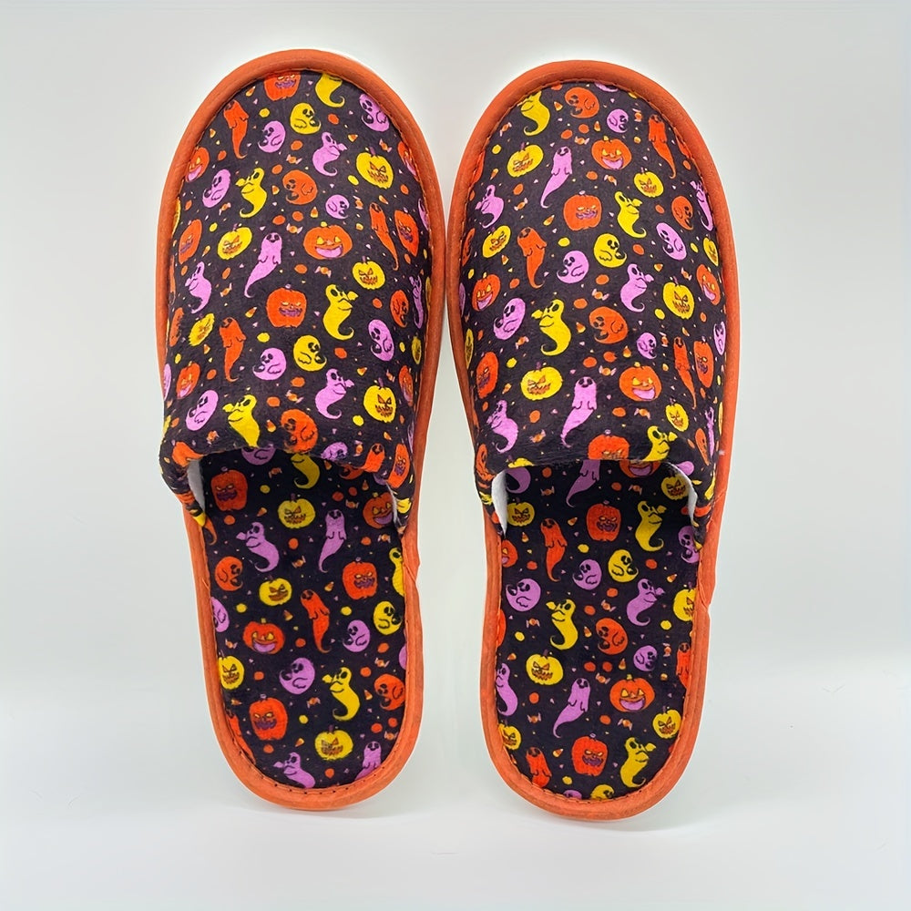 Ghost Pumpkin Slippers Indoor Flat Mute Slippers Women