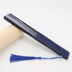 Vintage Flower Folding Fan Dance Performance Fan With Tassel