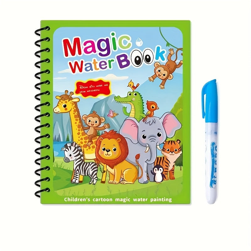 2 Pack Reusable Magic Water Books with Pens Educational Activity Sketchbooks