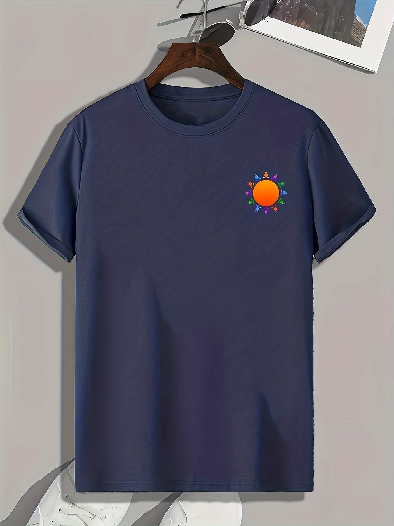 Sun Print Men's Comfy T shirt for Outdoor Summer