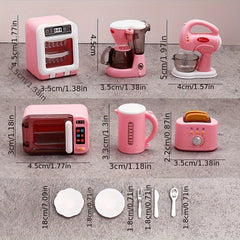 Dollhouse Kitchen Set Coffee Maker Egg Beater Oven Model DIY Accessories Toy