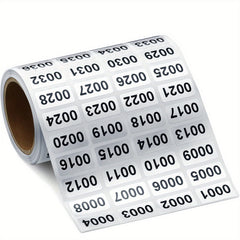 Consecutive Number Label Stickers Waterproof Inventory Number Stickers