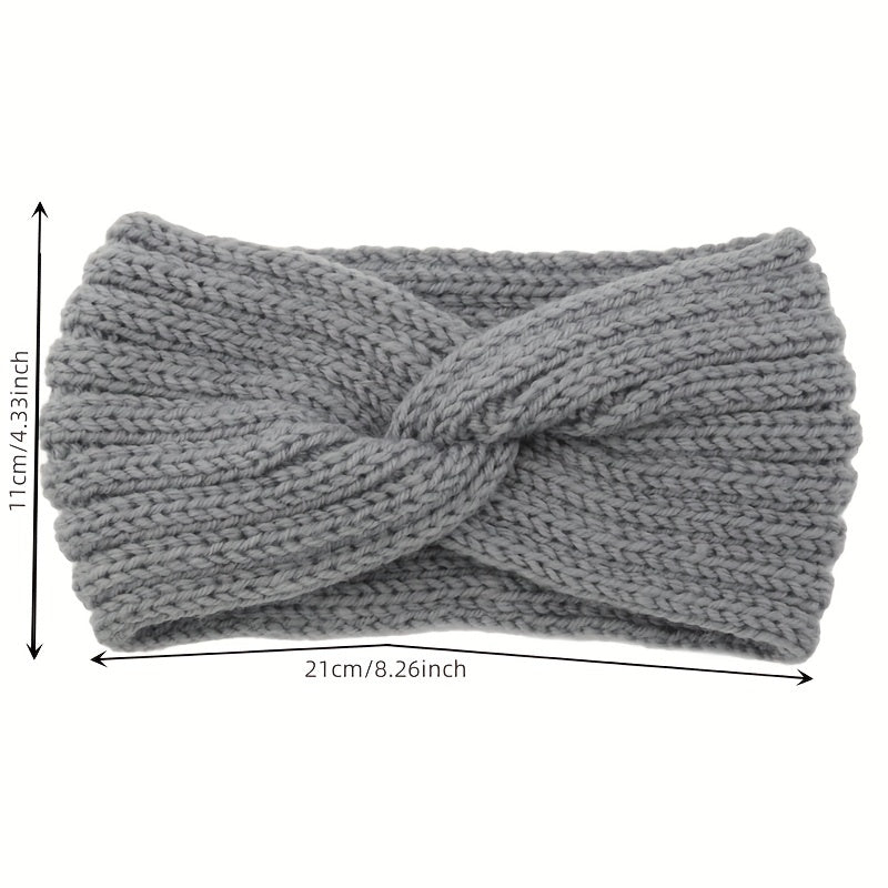 Ribbed Knit Head Wrap Hairband for Women