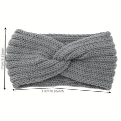 Ribbed Knit Head Wrap Hairband for Women