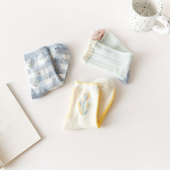 3 Pairs Tulip Ruffle Socks Sweet & Mid Tube Women's Stockings