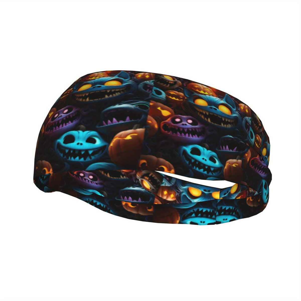 Unisex Sports Headband Sweat Wicking Polyester Halloween Jack O' Lantern Pumpkin
