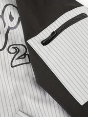 Preppy Style Block Letter Print Jacket Men's Baseball Collar Coat