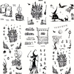 Halloween Stencils Scrapbooking Craft Embossing Transparent Stamps